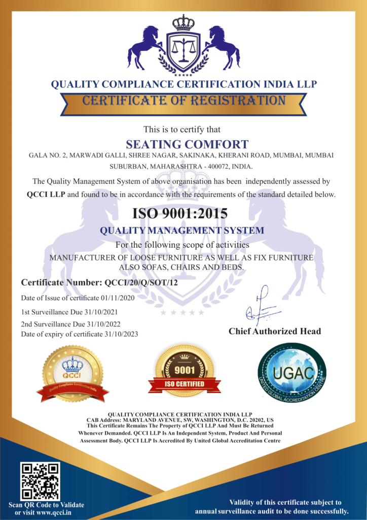 FINAL ISO 9001 CERTIFICATE SEATING COMFORT 1 Certificates